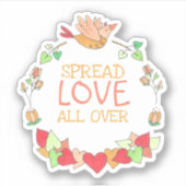 Happy Flying Bird Verspreid liefde over Schattige  Sticker (Voorkant)