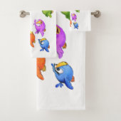 Happy Flying Birds Badhanddoeken - Aangepaste teks Bad Handdoek (Insitu)