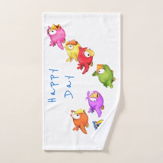 Happy Flying Birds Badhanddoeken - Aangepaste teks Bad Handdoek (Handdoek)