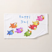 Happy Flying Birds Badhanddoeken - Aangepaste teks Bad Handdoek (Handdoek)