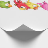 Happy Flying Birds inpakpapier - aangepaste tekst (Hoek)
