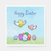 Happy Flying Easter Eggs Servet (Voorkant)