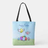 Happy Flying Easter Eggs Tote Bag (Achterkant)