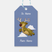 Happy Flying kerstrendiertje Cadeaulabel (Voorkant)