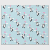 Happy Flying Panda Pattern Cadeaupapier (Vlak)