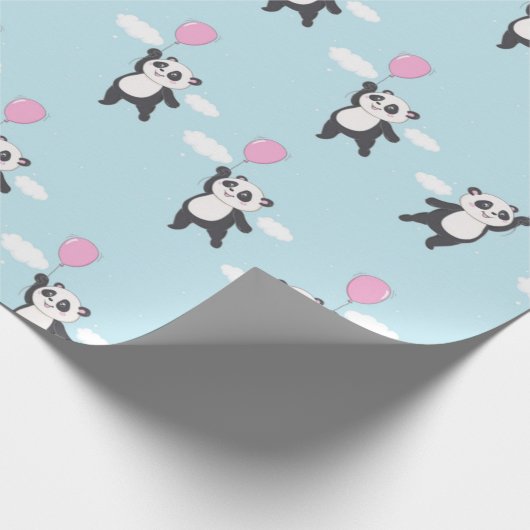 Happy Flying Panda Pattern Cadeaupapier (Hoek)