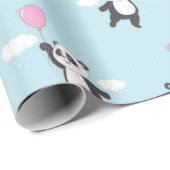 Happy Flying Panda Pattern Cadeaupapier (Rol Hoek)
