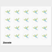 Happy Flying Parrot Ronde Sticker (Vel)