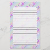 Happy Flying Witch Bright Pastel Rainbow Pattern Briefpapier (Voorkant)