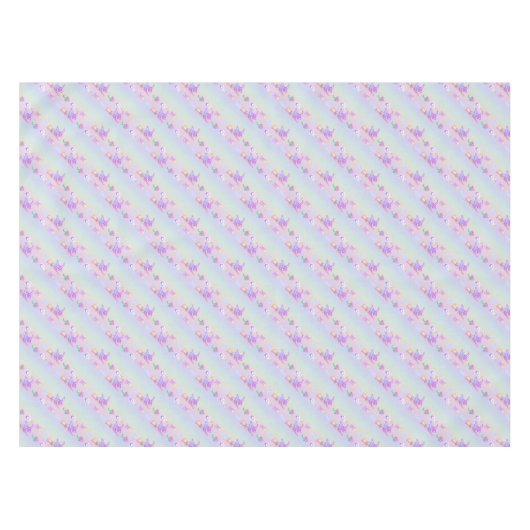 Happy Flying Witch Bright Pastel Rainbow Pattern Tafelkleed (Voorkant (Horizontaal))