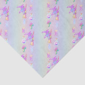 Happy Flying Witch Bright Pastel Rainbow Pattern Tissuepapier (Detail)