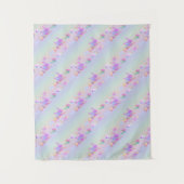Happy Flying Witch Bright Pastel Rainbow Pattern Wandkleed (Voorkant)