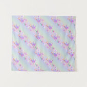 Happy Flying Witch Bright Pastel Rainbow Pattern Wandkleed (Voorkant (horizontaal))