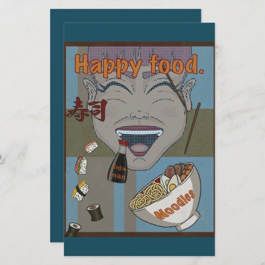 Happy Food Briefpapier (Voorkant / Achterkant)
