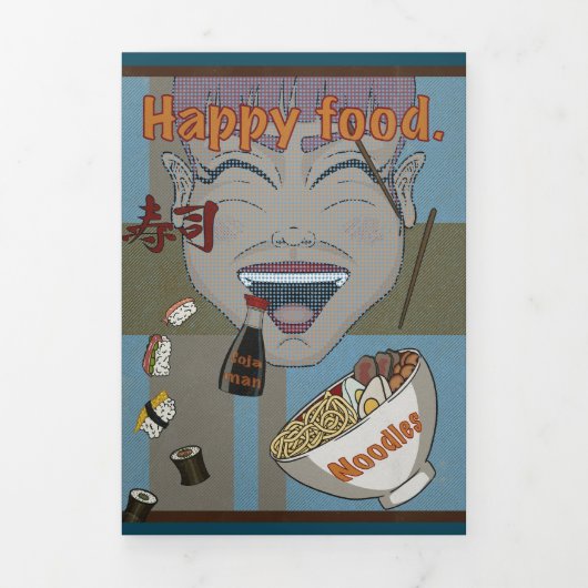 Happy Food Drieluik Uitnodiging (Cover)