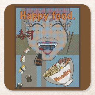 Happy food-papier, subglas kartonnen onderzetters