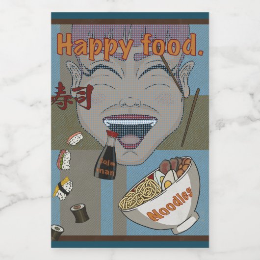 Happy Food Voedselcontainer Etiket (Enkel label)