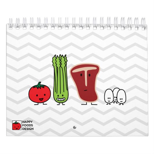 Happy Foods Design Cute Schattige grappige vruchte Kalender (Hoes)
