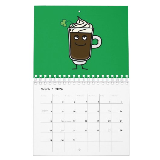 Happy Foods Design Cute Schattige grappige vruchte Kalender (Mar 2026)