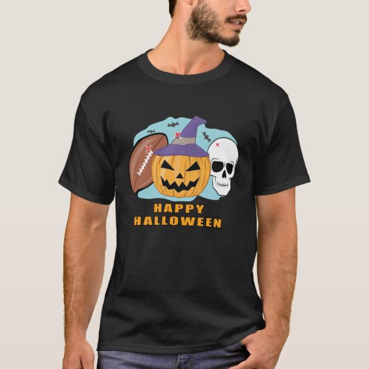 Happy Football Halloween T-shirt (Voorkant)