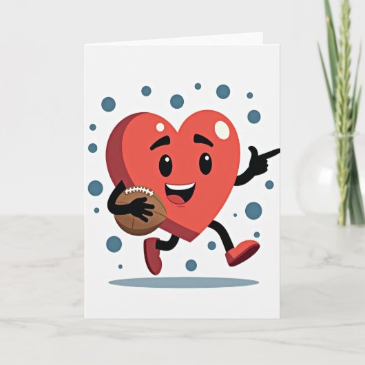 Happy Football Heart Card Kaart (Voorkant)