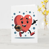 Happy Football Heart Card Kaart (Gele Bloem)