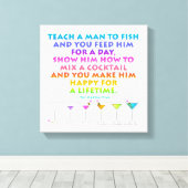 Happy for a Lifetime Martini Zen Wrapped Canvas Afdruk (Insitu (Houten vloer))