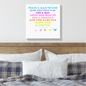 Happy for a Lifetime Martini Zen Wrapped Canvas Afdruk (Insitu (Slaapkamer))