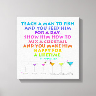 Happy for a Lifetime Martini Zen Wrapped Canvas Afdruk