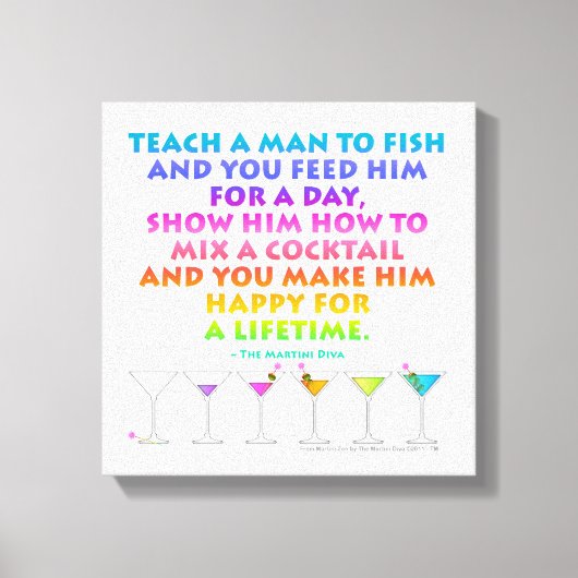 Happy for a Lifetime Martini Zen Wrapped Canvas Afdruk (Voorkant)