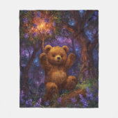 Happy Forest Teddy Bear Art Fleece Deken (Voorkant)