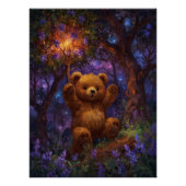 Happy Forest Teddy Bear Art Perfect Poster (Voorkant)