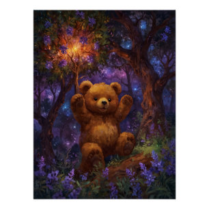 Happy Forest Teddy Bear Art Perfect Poster