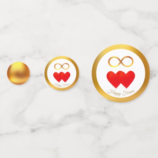 Happy Forever Wedding Jubileum Confetti (Voorkanten)