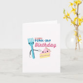 Happy Fork-Ing Puns Verjaardag Kaart (Gele Bloem)