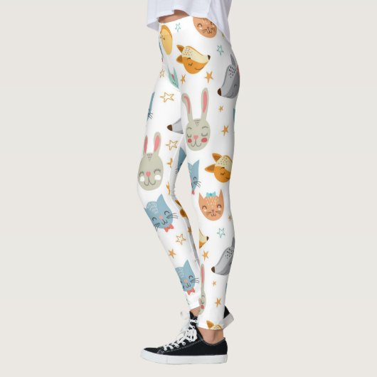 Happy Forrest Animals Pattern Leggings (Links)