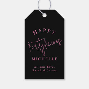 Happy Fortylicious 40th Birthday Party Pink Girly Cadeaulabel