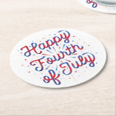 Happy Fourth (4e) of Juli Paper Onderzetters (Gebogen)
