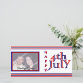 Happy Fourth 4th of Juli fotokaart (Staand voorkant)