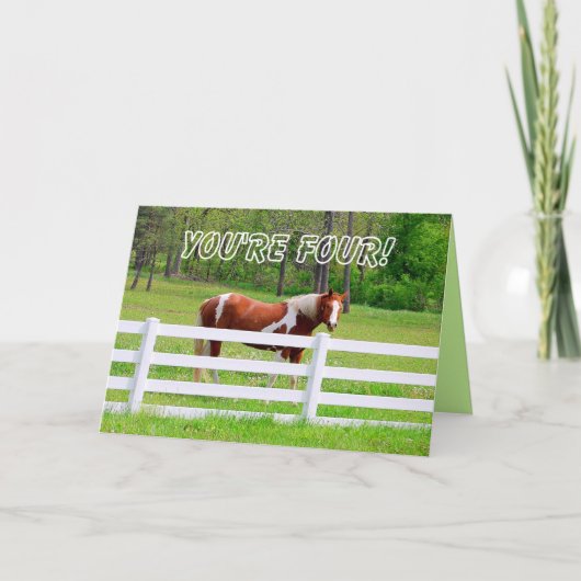 Happy Fourth Birthday Paint Horse Kaart (Voorkant)