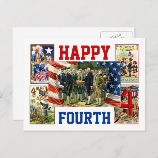 Happy Fourth Briefkaart (Voorkant / Achterkant)