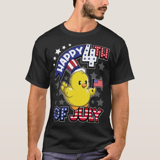 Happy Fourth Juli Duck USA labrador owner labra T-shirt (Voorkant)