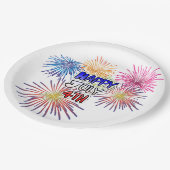 Happy Fourth of Juli Barbecue Party Papieren Bordje (Gekanteld)