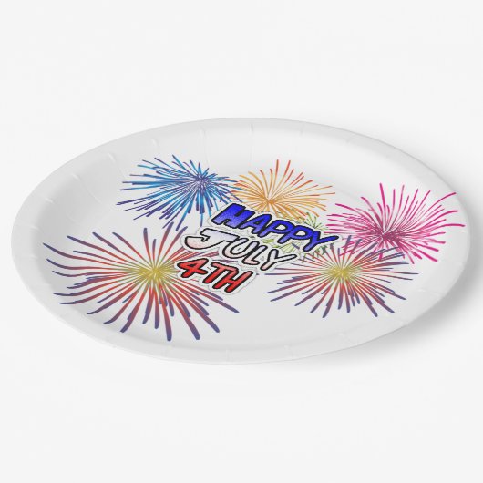 Happy Fourth of Juli Barbecue Party Papieren Bordje (Gekanteld)