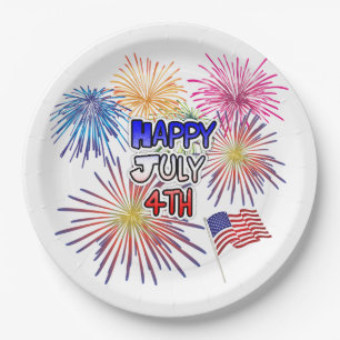 Happy Fourth of Juli Barbecue Party Papieren Bordje