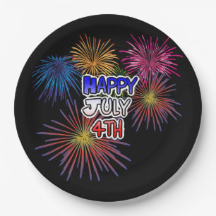 Happy Fourth of Juli Barbecue Party Papieren Bordje