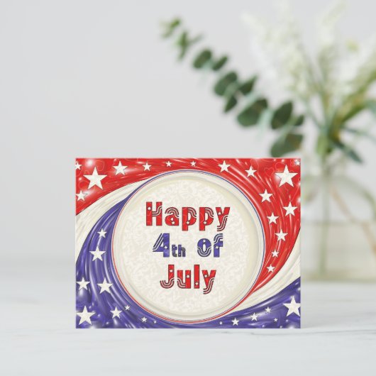 Happy Fourth of Juli Briefkaart (Staand voorkant)