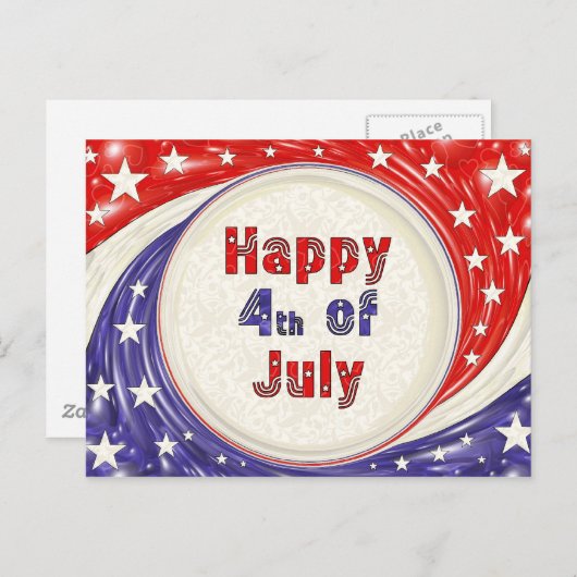 Happy Fourth of Juli Briefkaart (Voorkant / Achterkant)