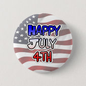 Happy Fourth of Juli Button (Voorkant)