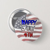 Happy Fourth of Juli Button (Voorkant /achterkant)